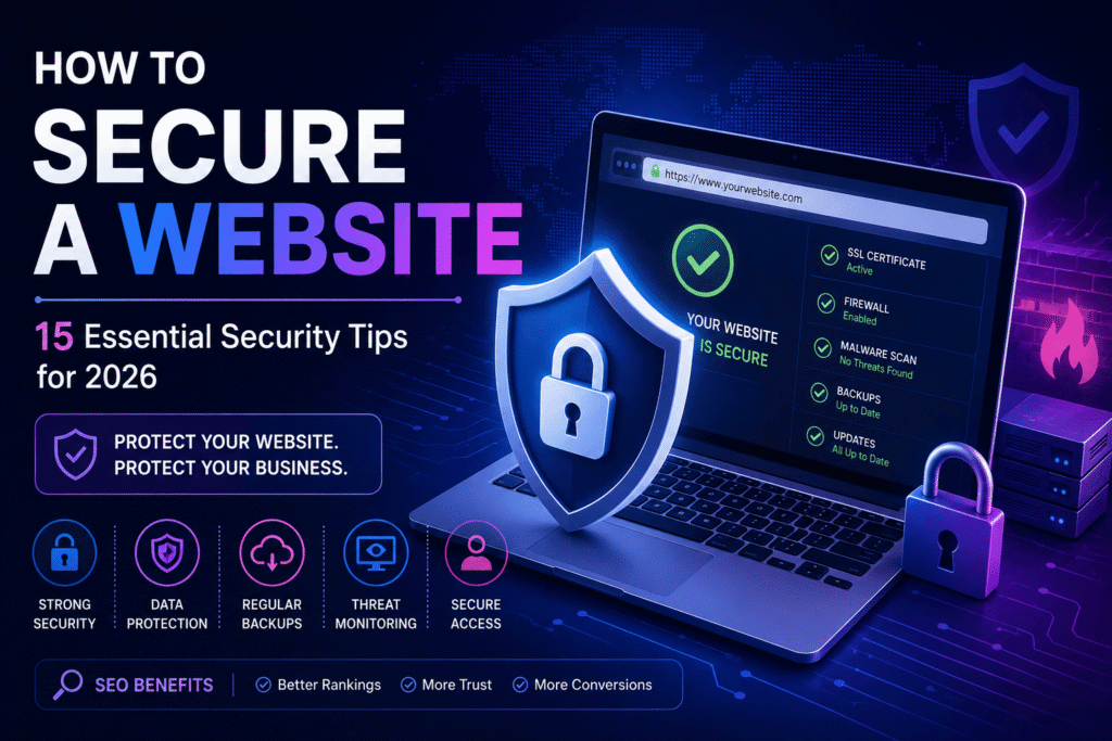 How to secure a website with 15 essential website security tips for 2026
